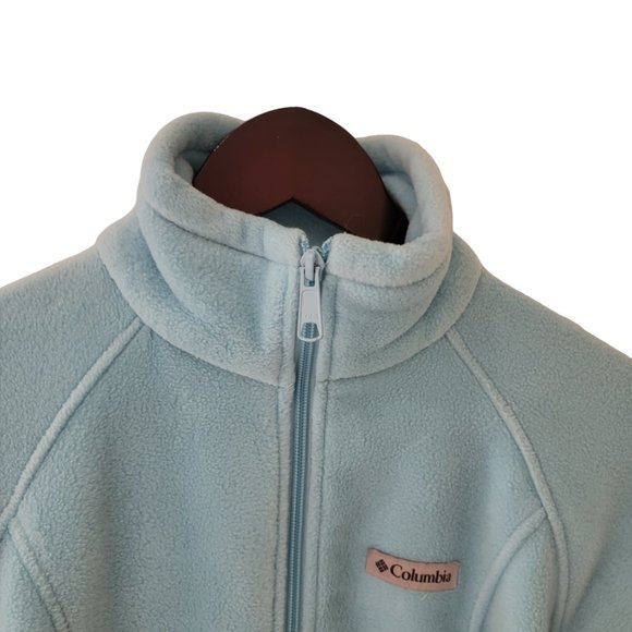 Columbia Fleece Jacket Womens Small Baby Blue Full Zip Casual Coat Comfy Warm - Picture 5 of 11